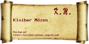 Kloiber Mózes névjegykártya